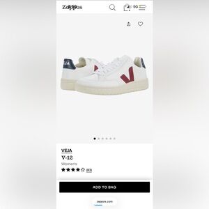 Veja White Sneakers with Red and Blue Accents